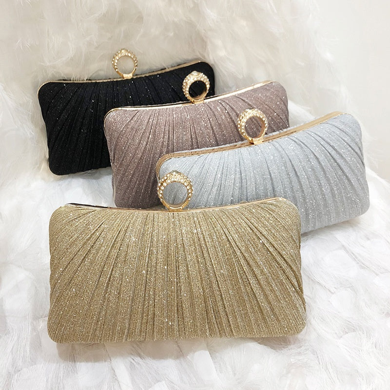 New Chinese-style Banquet Bag Women's Cross-body Pleated Dress