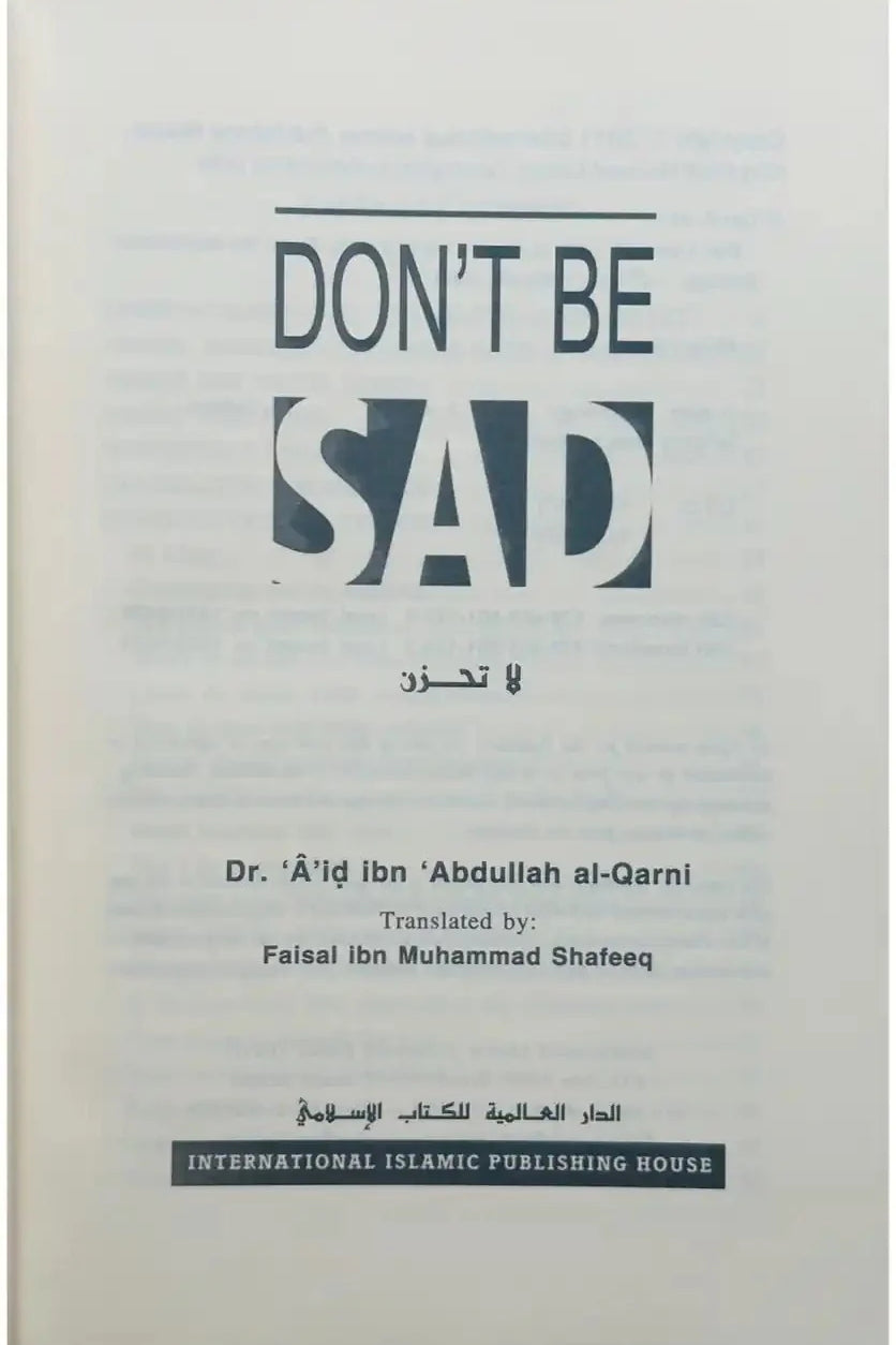 Dont Be Sad : Soft Cover - Darussalam