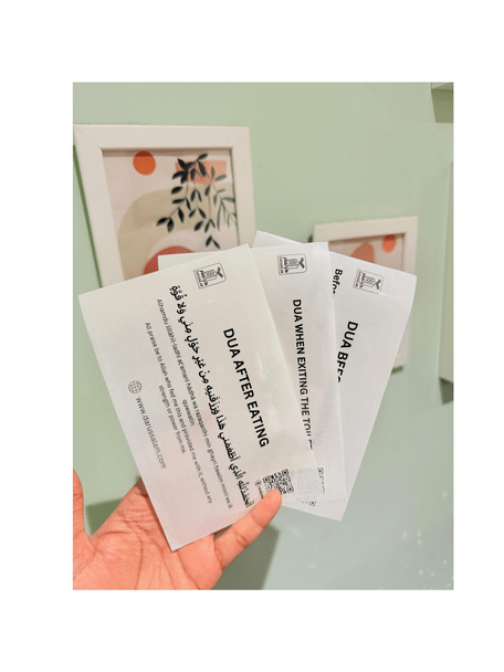 Islamic Essential Dua Stickers with QR code ("Dua Reminder Wall Stickers") Packof15 - Darussalam